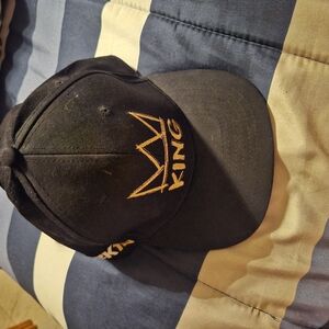 Black Cap with White Embroidery